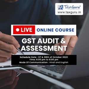 Live Course on GST Audit & Assessment - Image 1