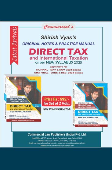 CA Final New Syllabus 2023 Book Direct Tax and International Taxation 2 ...