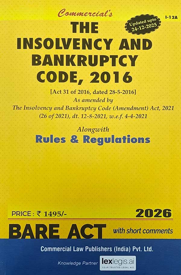 Insolvency & Bankruptcy Code 2016 – Bare Act 2026