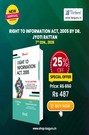 Right to Information Act, 2005 by Dr. Jyoti Rattan