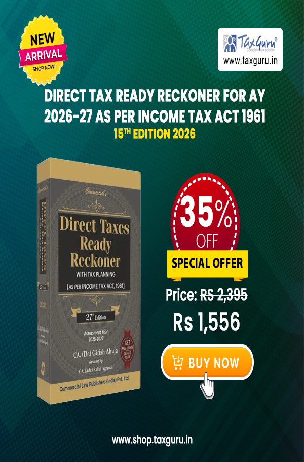 Direct Tax Ready Reckoner for AY 2026-27 as Per Income Tax Act 1961
