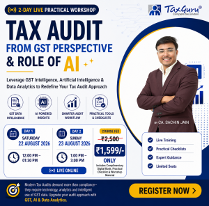 TAX AUDIT FROM GST PERSPECTIVE & ROLE OF AI – 2-Day Live Practical Workshop