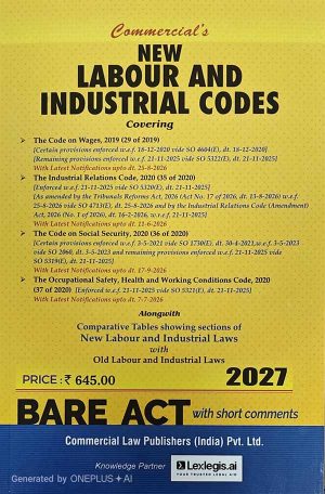 New Labour & Industrial Codes (Bare ACT)