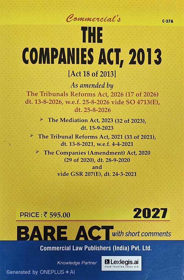 The Companies Act, 2013 (Bare Act)