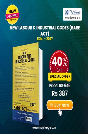 New Labour & Industrial Codes (Bare ACT)