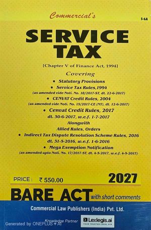 Service Tax, Bare Act