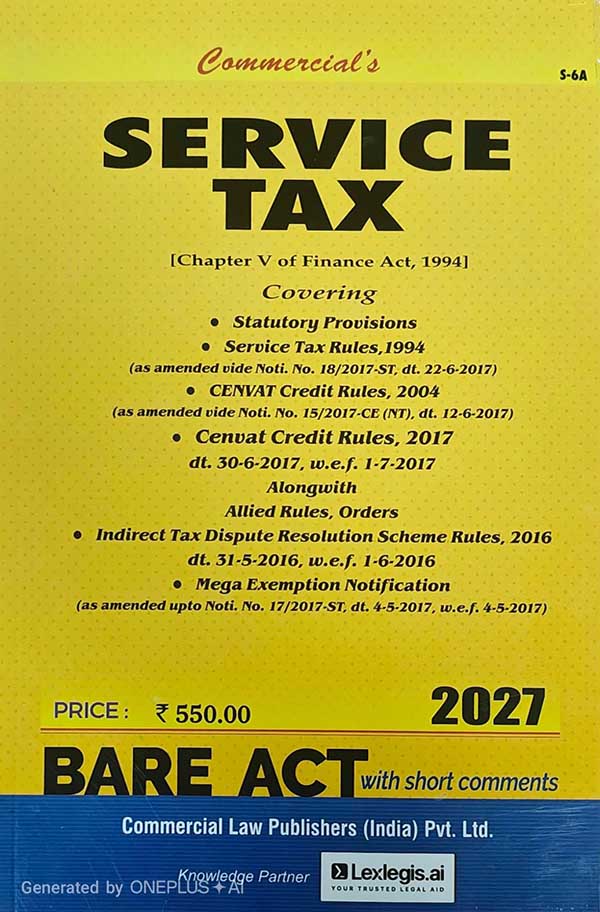 Service Tax, Bare Act